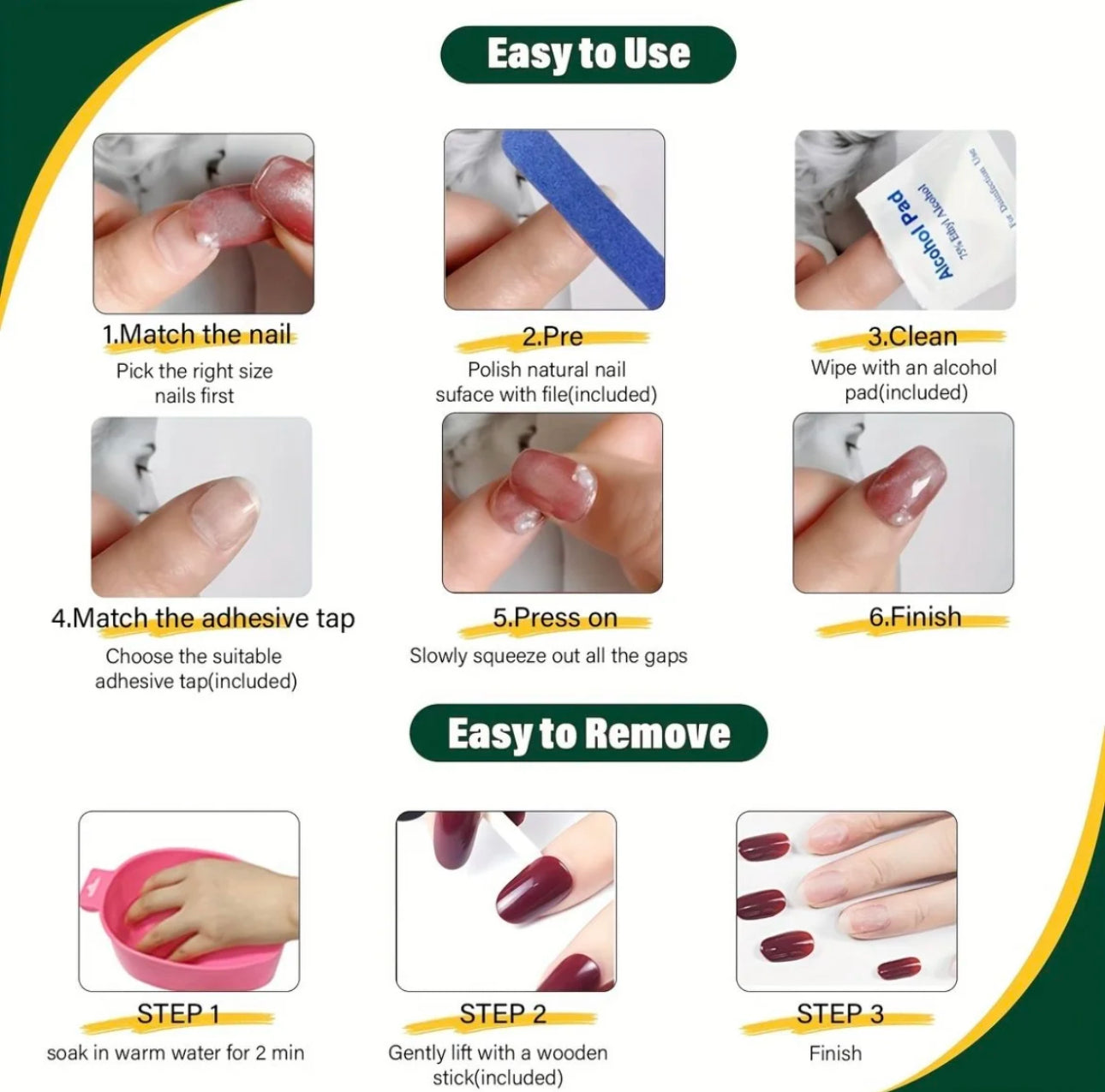 Folira Floral Press on Nails Medium Almond Fake Nails Spring Summer False Nails with 3D Flower, Stripes Design French Tip Nails Artificial Acrylic Nails Press ons Reusable Stick on Nails for Women