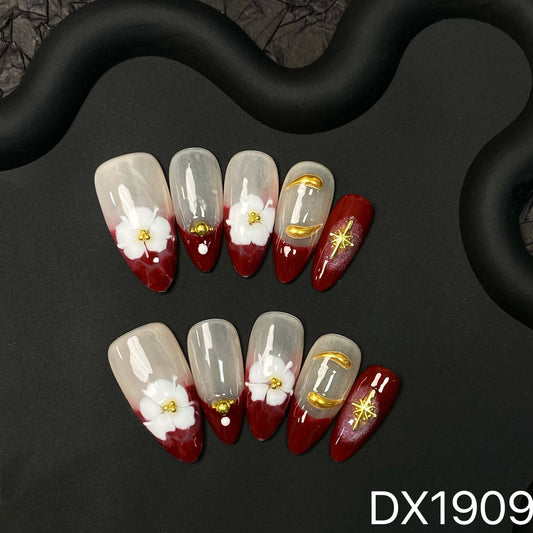 Folira Medium-length Orange Simple Series Artificial Acrylic Press Cute False Nails Women's Nails False Nails