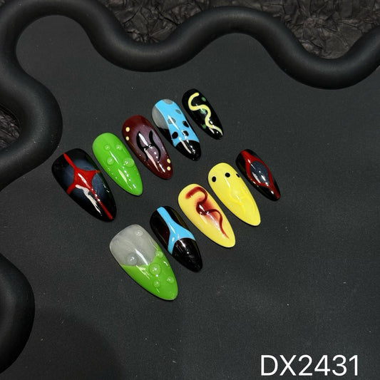 Folira Medium-length Summer Color Series Artificial Acrylic Press-On Cute False Nails Women's Nails False Nails
